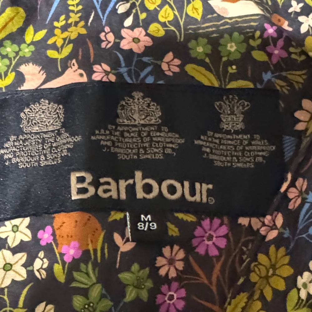 Barbour Navy Quilted Coat with Floral Interior - Picture 3 of 7